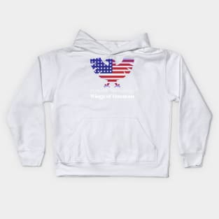 Proudly Spreading Wings of Freedom 4th of July Patriotic Kids Hoodie